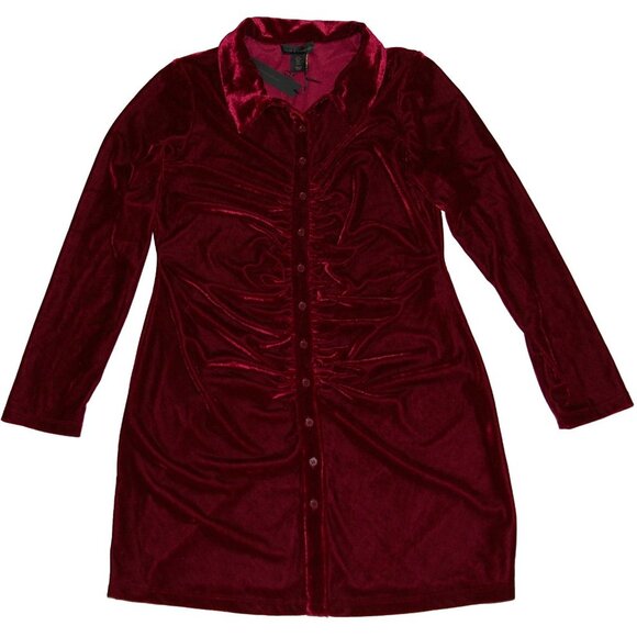 House of Harlow 1960 Dresses & Skirts - NWT House of Harlow 1960 Red Velvet Button Front Ruched Dress